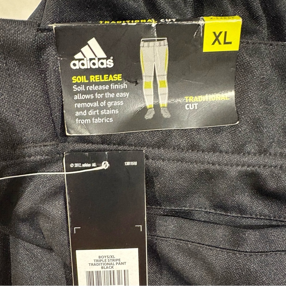 NWT Adidas Boys Black Baseball Pants XL Traditional Cut - Picture 5 of 11